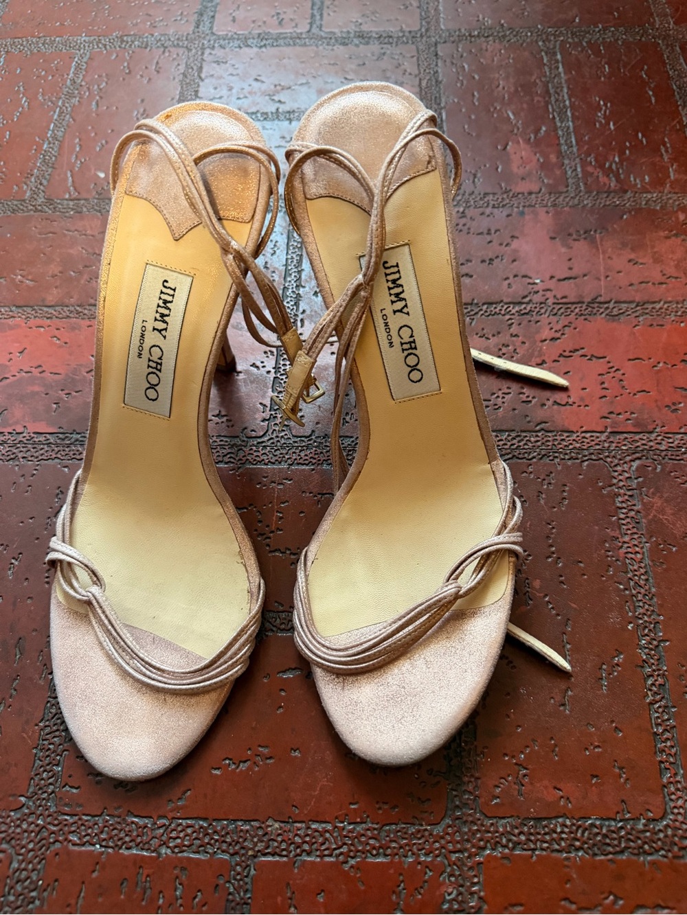 Jimmy Choo Blush Pink Satin Ankle-Tie Stiletto Sandals